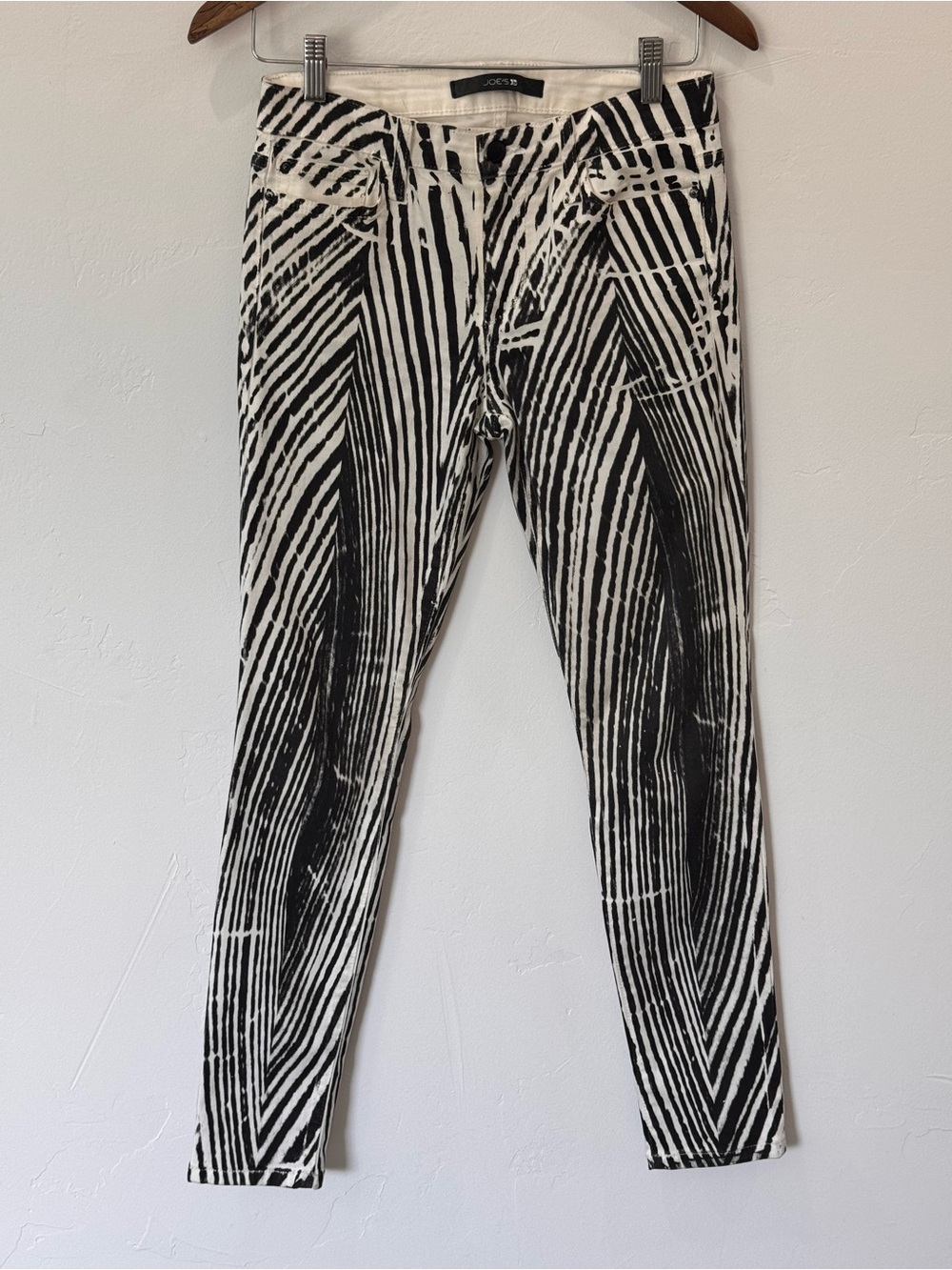 Joe's Jeans Zebra Print Skinny Ankle Stretch Wood Grain Hipster Women Size 26